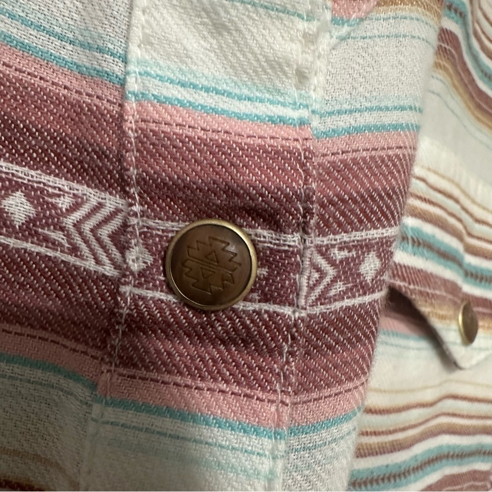 Ariat REAL Rosewood Snap Button Up Striped Shirt XLarge Southwestern Print NWT - Picture 4 of 8
